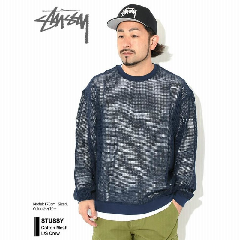 STUSSY◆長袖カットソー/S/コットン/GRY STUSSY Stock Logo T-SHIRTS Tシャツ 長袖 カットソー ロンT 美
