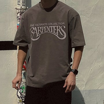 正韓CARPENTERS字母印花水洗棉短袖T恤 3色 YUPPIE 預購商品 0407