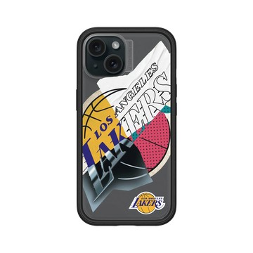 iPhone 15 Mod NX 黑 - NBA - 拼接系列-洛杉磯湖人 L.A. Lakers - Style Mix