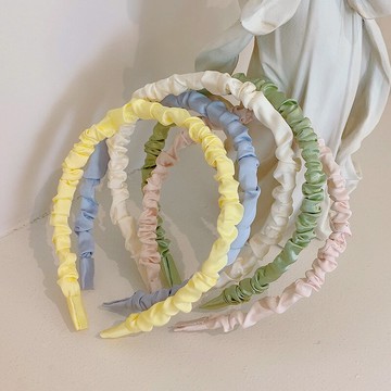 奶油色系百搭緞面發箍仙女森系超仙氣質頭箍外出發卡網紅洗臉發飾