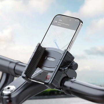 Meet Mind 摩托車/腳踏/電動車騎乘手機支架-全黑手把款