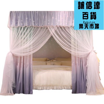 蚊帳 蚊帳床簾雙層一體式家用歐式帶支架1.8m帳莎1.5米2公主風遮光床幔