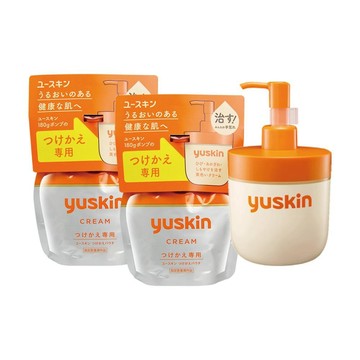 yuskin 經典乳霜超值組(180g液壓瓶x1+180g補充包x2+隨機體驗包2包)