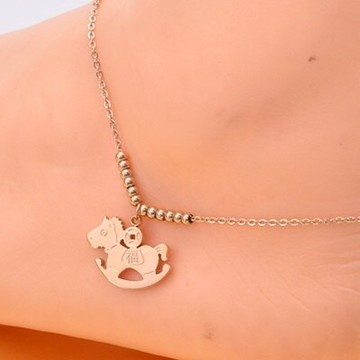 現貨+預購 玫瑰金腳鍊 銀飾-馬上有錢福字流行母親節生日情人節禮物女飾品71ak76【獨家進口】【米蘭精品】