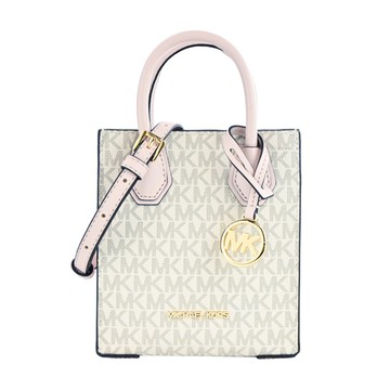 MICHAEL KORS MERCER滿版手提/斜背迷你兩用琴譜包(米/粉)