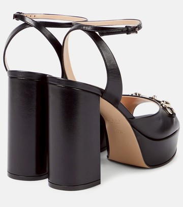 Gucci Lady Horsebit leather platform sandals