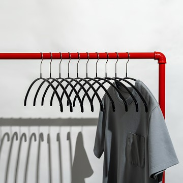 MAWA Economic 46P 圓形防滑衣架 針織衫/開襟衫專用 黑色 10入  10個