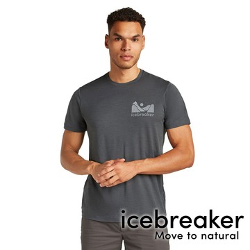 【icebreaker】Tech Lite 男圓領羊毛短袖上衣 BF150『深煙灰黑』0A576H 戶外 露營 登山 健行 休閒 時尚 羊毛 短袖 上衣