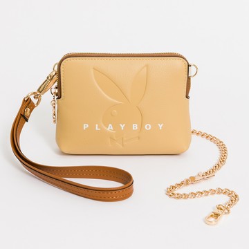 PLAYBOY - 零錢包附鏈帶與手挽帶 Retro sweetheart系列 - 黃色/531-0702-30-1