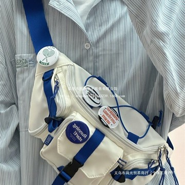 胸包 單肩包 防水包 腰包 日系原宿港風復古街頭潮流胸包男韓版中性少女工裝斜挎包百搭腰包