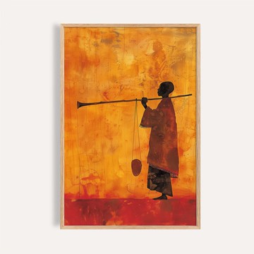 當代人物掛畫 畫芯 海報 無框畫 / 赤炎僧影 Monk in Ember Light