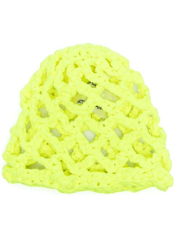 Forte Forte - crochet-knit hat - women - Elastane/Polyamide - One Size - Yellow