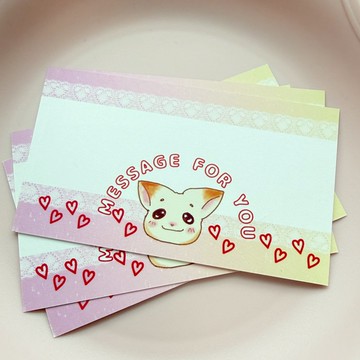 狗狗紙製品套組：訊息卡2種，信紙1種
