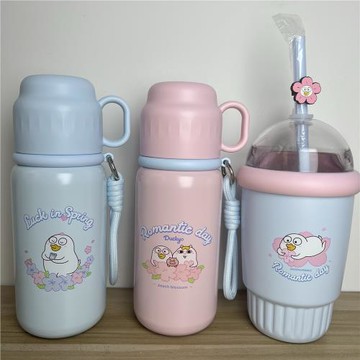 瑞幸杯子小劉鴨保溫杯吸管杯冰箱貼