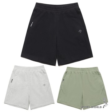Descente 迪桑特 短褲 男裝 女裝 口袋 棉質 黑/灰/綠【運動世界】SQ323UKH71-BLK0/SQ323UKH71-MGRY/SQ323UKH71-KHK0