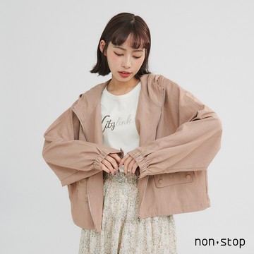 non-stop 漫步時光連帽寬版外套-2色