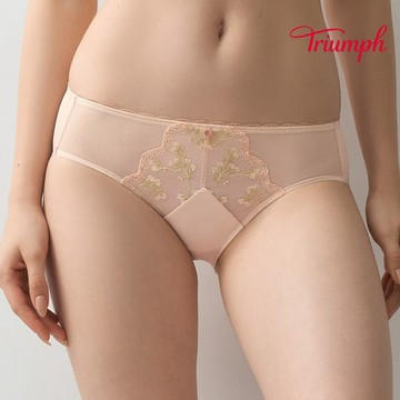 FLORALE 現代花影系列 中腰三角內褲 裸霧粉