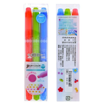 TOMBOW 蜻蜓牌 GCE-311A / GCE-311B PLAY COLOR DOT 雙頭彩色點點筆 3入組【APP滿額下單10%點數(單一帳號最高5000點)】1/31止