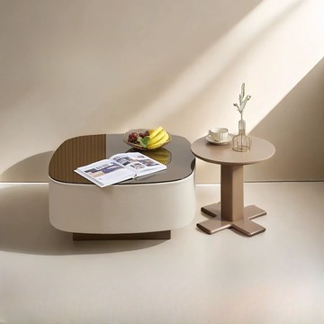 【含稅/免運】 意式輕奢巖板奶油現代極簡客廳家用小戶型組合茶幾新款邊幾網紅款