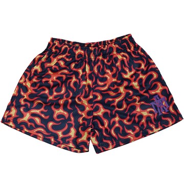 MTA MT25P002 FLAME MESH SHORTS 滿版火焰 單層網布 短褲 (黑色)