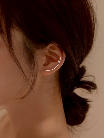 小麋人925弧線微笑設計小眾風格純銀耳釘女耳環耳飾韓國網紅氣質