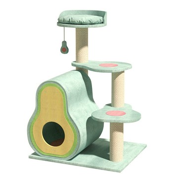 牛油果貓爬架 耐磨耐抓 貓樹貓窩一體 劍麻貓抓柱 多層貓跳台 貓爬架 貓別墅 貓跳台 貓窩【IPSKY】