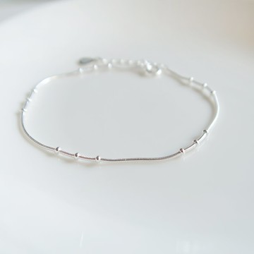 925純銀 圓點 蛇鍊 客製化刻字 手鍊 免費送禮包裝