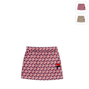 【FILA】KIDS 女童款 針織短裙-紅色 5SKX-8446-NV