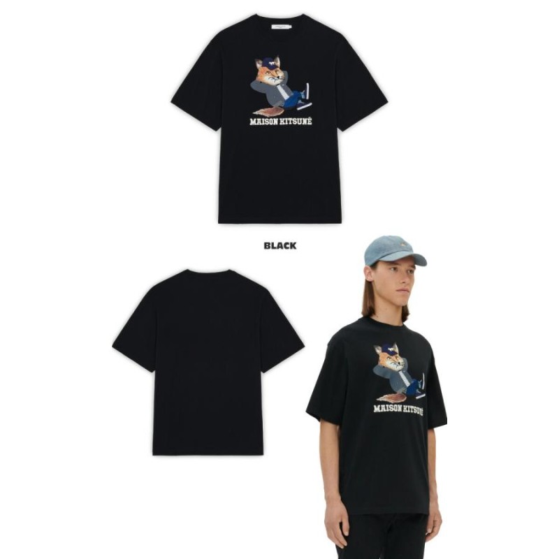 MAISON KITSUNE メゾンキツネ メンズ DRESSED FOX EASY ドレスドフォックスイージーTシャツ クルーネック 半袖  JM00148KJ0008 | LINEショッピング