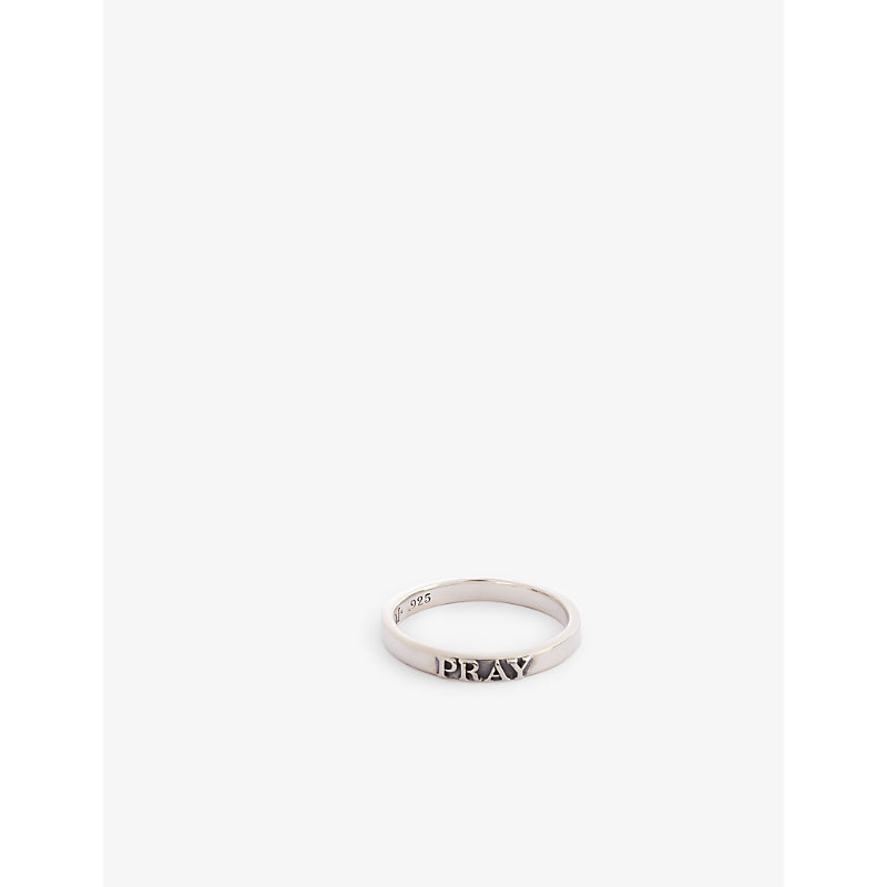 Pray sterling silver ring