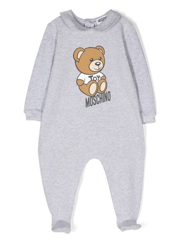 Moschino Kids - Teddy Bear-print pajamas - kids - Elastane/Cotton - 1-3 - Grey