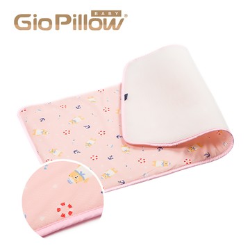 韓國 GIO Pillow - 超透氣排汗嬰兒床墊M號120X60cm(中床)-水手熊粉