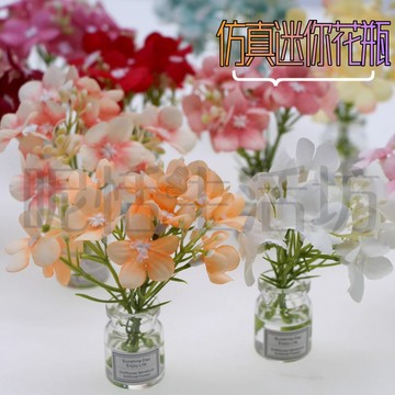 【現貨】迷你仿真花卉盆栽/植物/盆栽/花盆/ 袖珍/微縮場景/微景觀/園藝裝飾/拍攝道具/桌面擺飾/綠植/花卉花瓶