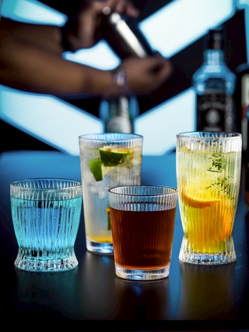 威士忌啤酒杯日式ins風豎紋玻璃杯高顏值復古洋酒雞尾酒果酒杯子