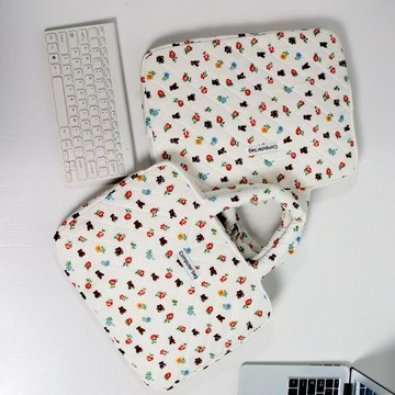 女生高級感韓版新款時尚輕薄小眾夾棉筆記本電腦包卡通手提包ipad【益三和】可開發票