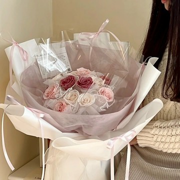 情人節仙女花束【Flora Flower】永生花束－浪漫芭蕾粉 永生花 生日 情人節 禮物