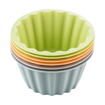 Sillymann Century Garden系列 馬芬模具 Set 6個 矽膠材質 可重複使用與清洗消毒  粉藍+粉色+粉綠