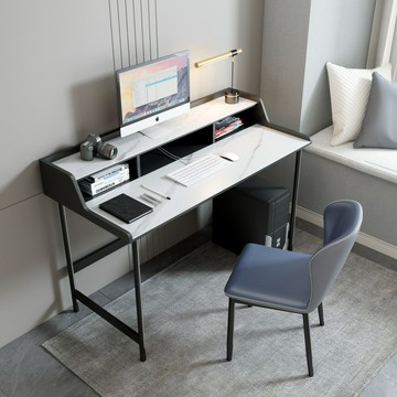 電腦桌書桌小戶型現代簡約輕奢臥室學習寫字臺巖板高檔家用書桌子