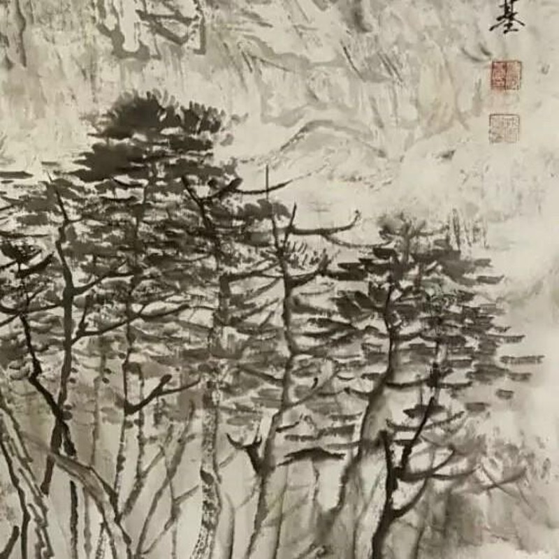 世界の 中国の肉筆水墨画、名品绘画 No.6 漓江煙雨です。 盧氏 絵画 