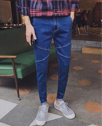 FINDSENSE品牌 時尚潮流 男 小腳褲 哈倫褲 牛仔褲 九分褲 束腳褲 直筒褲