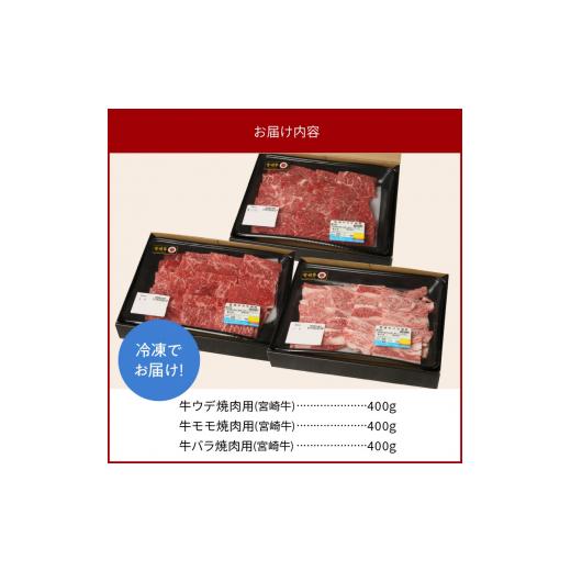 ふるさと納税 宮崎県 延岡市 宮崎牛 ウデ モモ バラ 焼肉用 各400g 計1.2kg　N0147-ZB527