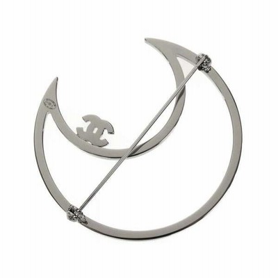 新品☆シャネル 三日月ブローチ（青）ムーン 月型