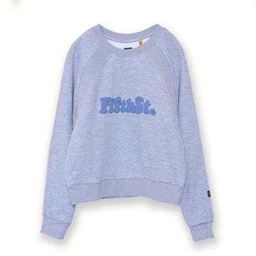 5th STREET｜山形｜女裝｜拉克蘭袖短版長袖T恤｜麻灰色