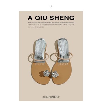 法式套趾小涼拖女夏2025年新款配裙子沙灘水鉆沙灘涼鞋一字帶拖鞋