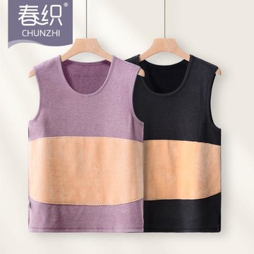 中老年人秋冬發熱貼片加絨內衣女士保暖加厚媽媽打底背心老人奶奶