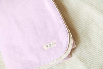 「膝蓋毯尺寸」櫻花染 × 原色 有機棉蓬鬆六重紗布毯
