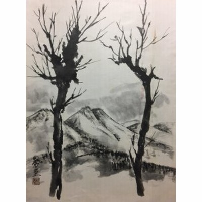 売り切れ必至 絵画風 壁紙ポスター 三保の松原と富士山 水墨画 墨彩画 K Sbsm 003s1 768mm 585mm 海外最新 Www Iacymperu Org