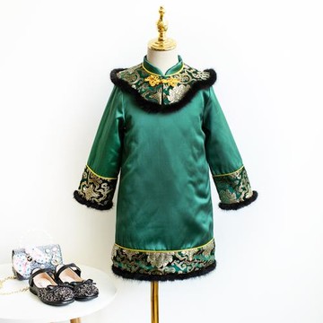 冬季加厚兒童中式表演送禮旗袍