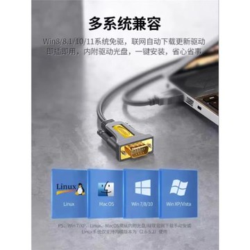 綠聯USB轉RS232串口線USB轉DB9針公頭母頭轉接線1.5米20211/20201