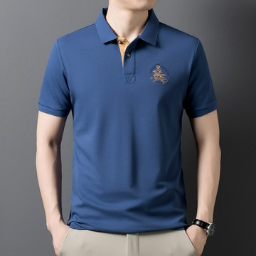 【新款熱賣】保羅夏季t恤男裝翻領絲光棉短袖polo衫男士T恤半袖透氣刺繡上衣潮